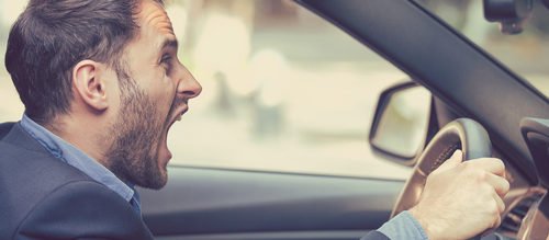 Man shouting while driving